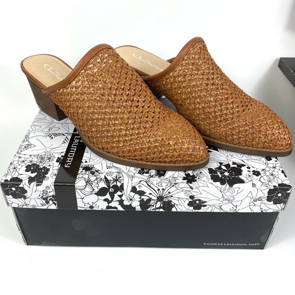 CL BY CHINESE LAUNDRY CLASSY WOVEN TAN AND BROWN PERFORATED MULE WOMEN’S SZ 9.5M - Picture 10 of 12